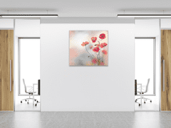 Glasdekor Obraz skleněný čtvercový malované květy vlčích máků - Rozměry-čtverec: 50 x 50 cm