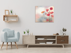 Glasdekor Obraz skleněný čtvercový malované květy vlčích máků - Rozměry-čtverec: 50 x 50 cm