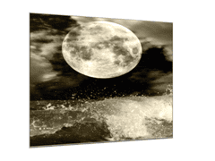 Glasdekor Obraz skleněný úplněk nad mořem - Rozměry-čtverec: 80 x 80 cm