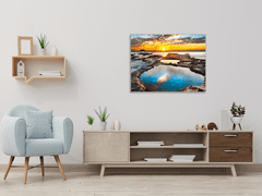 Glasdekor Obraz skleněný západ slunce nad oceánem - Rozměry-čtverec: 65 x 65 cm