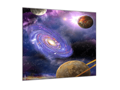 Glasdekor Obraz skleněný planety ve vesmíru - Rozměry-čtverec: 40 x 40 cm