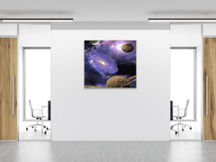 Glasdekor Obraz skleněný planety ve vesmíru - Rozměry-čtverec: 40 x 40 cm
