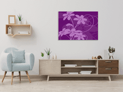 Glasdekor Obraz skleněný čtvercový abstrakt fialový květ - Rozměry-čtverec: 90 x 90 cm