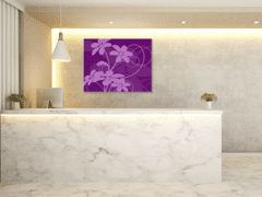 Glasdekor Obraz skleněný čtvercový abstrakt fialový květ - Rozměry-čtverec: 90 x 90 cm