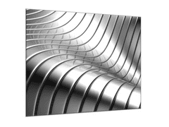 Glasdekor Obraz skleněný čtvercový stříbrné nerezové vlny - Rozměry-čtverec: 70 x 70 cm