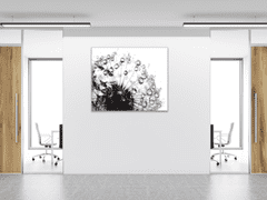 Glasdekor Obraz skleněný čtvercový odkvetlá černobílá pampeliška s rosou - Rozměry-čtverec: 80 x 80 cm