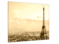 Glasdekor Skleněný obraz čtvercový Eiffelova věž - Rozměry-čtverec: 100 x 100 cm