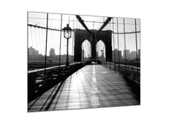Glasdekor Obraz na skle Brooklyn Bridge Manhattan - Rozměry-čtverec: 90 x 90 cm