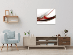 Glasdekor Obraz skleněný čtvercový abstraktní tmavě červená vlna - Rozměry-čtverec: 40 x 40 cm