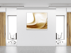 Glasdekor Obraz skleněný čtvercový abstraktní hnědá vlna - Rozměry-čtverec: 40 x 40 cm