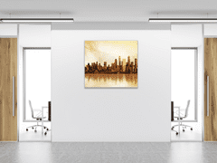 Glasdekor Skleněný obraz čtvercový město západ slunce - Rozměry-čtverec: 40 x 40 cm