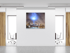 Glasdekor Skleněný obraz čtvercový noční město New York - Rozměry-čtverec: 65 x 65 cm