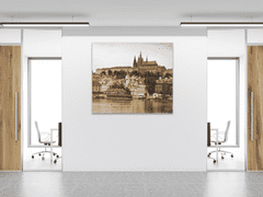 Glasdekor Skleněný obraz čtvercový Pražský hrad - Rozměry-čtverec: 50 x 50 cm