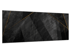 Glasdekor Obraz skleněný černé pozadí se zlatými linkami - Rozměry-obdélník: 55 x 90 cm