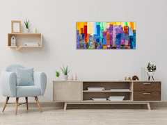 Glasdekor Obraz skleněný abstraktní barevné mrakodrapy - Rozměry-obdélník: 60 x 90 cm