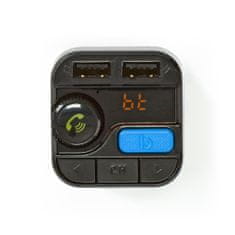 Nedis CATR121BK FM transmitter / Bluetooth / zvýraznění basů / microSD / handsfree do auta / 2 x USB 2.4A a 1A