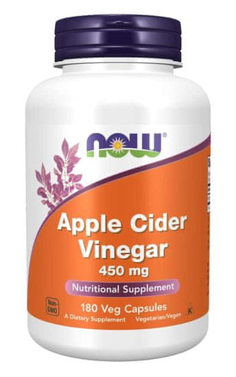 NOW Foods Foods Apple Cider Vinegar (jablečný ocet) 450 mg, 180 rostlinných kapslí