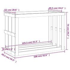 Greatstore Venkovní stojan na dřevo medově hnědý 108x52x74 cm borovice