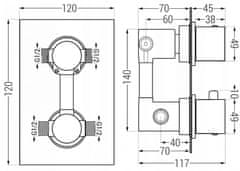 Mexen Cube dr02 podomítkový sprchový set + slim sprcha 40 cm, chrom (77502DR0240-00)