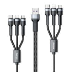 REMAX REMAX JANY SERIES 6-V-1 MULTIFUNKČNÍ KABEL S USB, 2 X MICRO USB, 2 X USB TYPE C, 2 X LIGHTNING KONEKTORY, 2 M DLOUHÝ, ČERNÝ (RC-124)