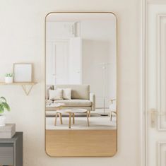 Vidaxl Nástěnné zrcadlo zlaté 50 x 100 cm obdélníkové