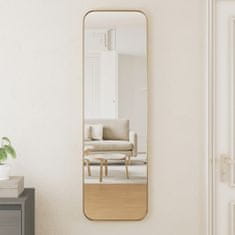 Vidaxl Nástěnné zrcadlo zlaté 30 x 100 cm obdélníkové