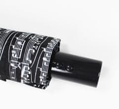 Simmy  Luxusní skládací deštník Noty + houslový klíč, černý