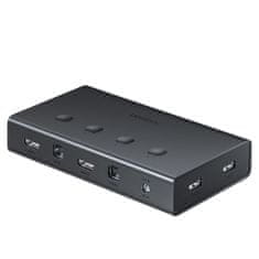 shumee KVM Switch Klávesnice Video Myš 4x HDMI 4x USB 4x USB-B černá