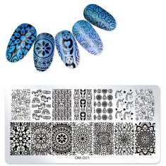 TOJATO Razítkovací deska, vzory na nehty, nail art, Mandala, OM-D21