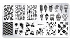 TOJATO Razítkovací deska, vzory na nehty, nail art, Zmrzlina, OM-D02