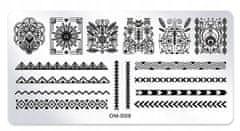TOJATO Razítkovací deska, vzory na nehty, nail art, Indiánské vzory, OM-D09