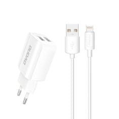 DUDAO Síťová nabíječka 2x USB 5V / 2,4A + Lightning kabel - Bílá KP26481