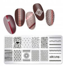 TOJATO Razítkovací deska, vzory na nehty, nail art, Květiny, OMJ-08