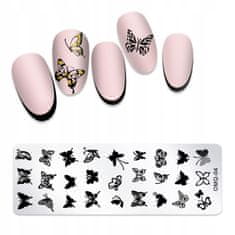 TOJATO Razítkovací deska, vzory na nehty, nail art, Motýl, OMQ-04