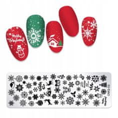 TOJATO Razítkovací deska, vzory na nehty, nail art, Sněhová vločka, OMQ-02