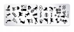 TOJATO Razítkovací deska, vzory na nehty, nail art, Kočka, OMQ-11