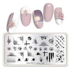TOJATO Razítkovací deska, vzory na nehty, nail art, Květiny, Born Pretty - Texture - L006