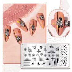 TOJATO Razítkovací deska, vzory na nehty, nail art, Květiny, Born Pretty - Texture - L006