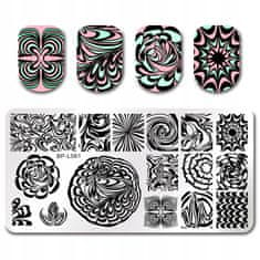 TOJATO Razítkovací deska, vzory na nehty, nail art, Rozlitá barva, abstrakce, Born Pretty - L061