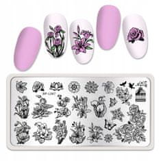 TOJATO Razítkovací deska, vzory na nehty, nail art, Květy, Born Pretty - L067