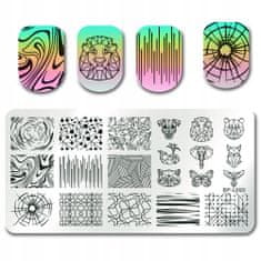 TOJATO Razítkovací deska, vzory na nehty, nail art, Zvířata, Geometrie, Born Pretty - L093