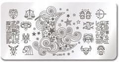 TOJATO Razítkovací deska, vzory na nehty, nail art, Měsíc, Obloha, Znamení Zvěrokruhu, Born Pretty - L083