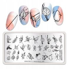 TOJATO Razítkovací deska, vzory na nehty, nail art, Listí, Podzim, Born Pretty - Natural World - L004