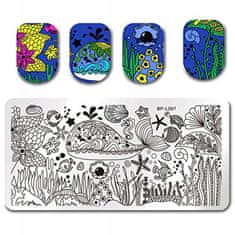 TOJATO Razítkovací deska, vzory na nehty, nail art, Voda, moře, oceán, Born Pretty - L097