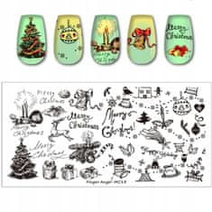 TOJATO Razítkovací deska, vzory na nehty, nail art, Svátky, Vánoce, Finger Angel - MC 13
