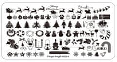 TOJATO Razítkovací deska, vzory na nehty, nail art, Svátky, Vánoce, Finger Angel - MC 09