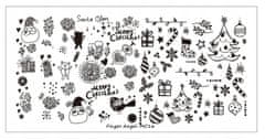 TOJATO Razítkovací deska, vzory na nehty, nail art, Svátky, Vánoce, Finger Angel - MC 16