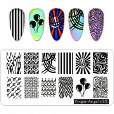 TOJATO Razítkovací deska, vzory na nehty, nail art, Balónky, Finger Angel - V13