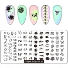 TOJATO Razítkovací deska, vzory na nehty, nail art, Oči, Zvířátka, Finger Angel - V32