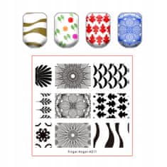 TOJATO Razítkovací deska, vzory na nehty, nail art, Květiny, Finger Angel - A011
